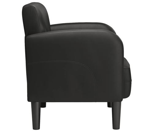 Sillón con reposabrazos cuero sintética negro 54 cm