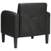 Sillón con reposabrazos cuero sintética negro 54 cm