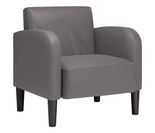 Sillón con reposabrazos gris 54 cm cuero sintética