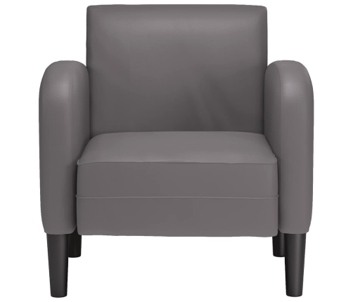 Sillón con reposabrazos gris 54 cm cuero sintética