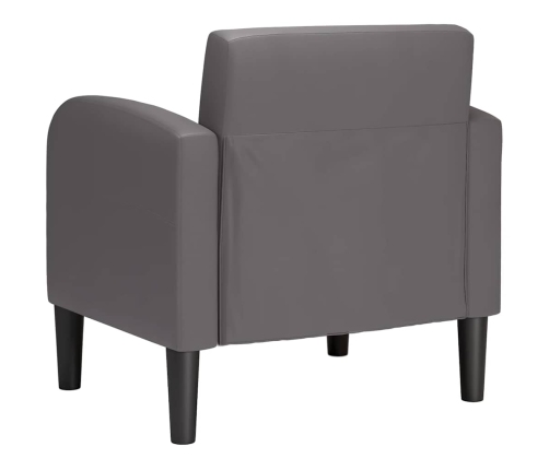 Sillón con reposabrazos gris 54 cm cuero sintética