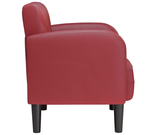 Sillón con reposabrazos color rojo vino 54 cm cuero sintética