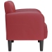 Sillón con reposabrazos color rojo vino 54 cm cuero sintética