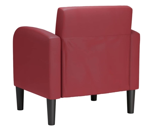 Sillón con reposabrazos color rojo vino 54 cm cuero sintética