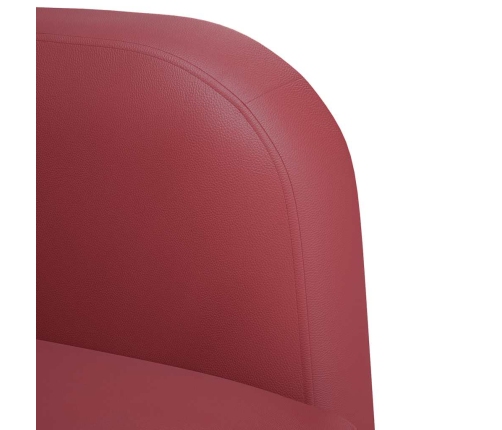 Sillón con reposabrazos color rojo vino 54 cm cuero sintética