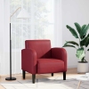 Sillón con reposabrazos color rojo vino 54 cm cuero sintética