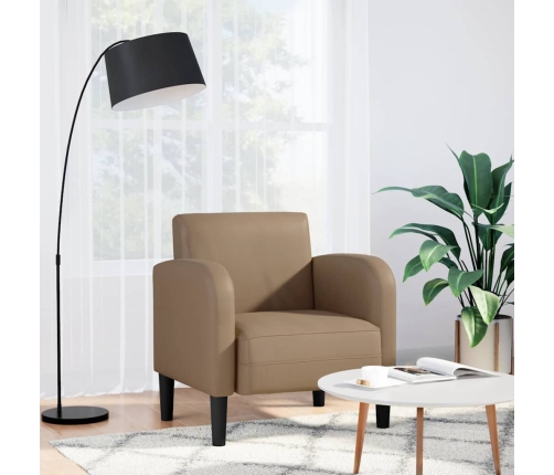 Sillón con reposabrazos capuchino 54 cm cuero sintética