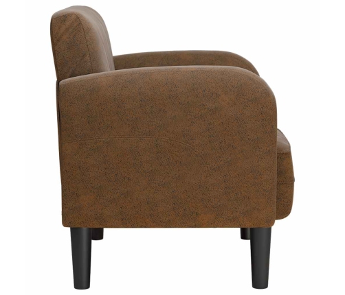 Sillón con reposabrazos marrón 54 cm cuero sintética