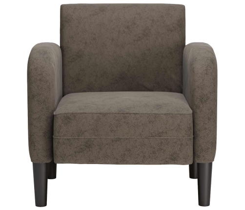 Sillón con reposabrazos gris oscuro 54 cm cuero sintética