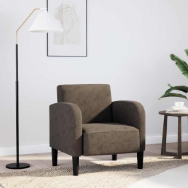 Sillón con reposabrazos gris oscuro 54 cm cuero sintética