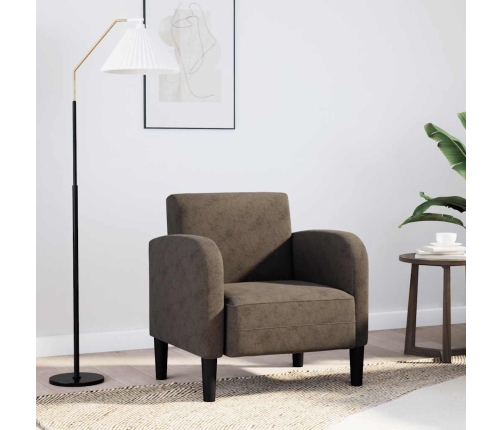 Sillón con reposabrazos gris oscuro 54 cm cuero sintética