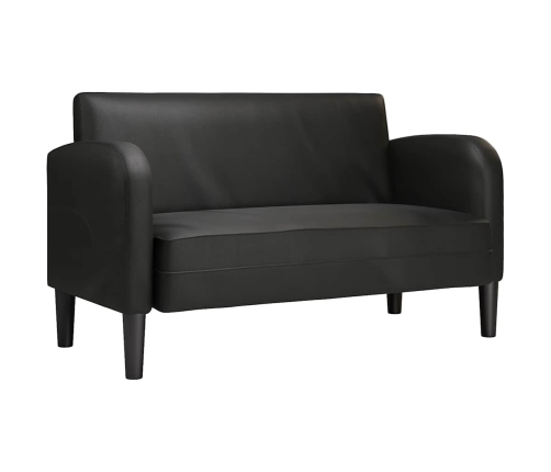 Sofá Loveseat de cuero sintética color negro de 110 cm