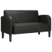 Sofá Loveseat de cuero sintética color negro de 110 cm