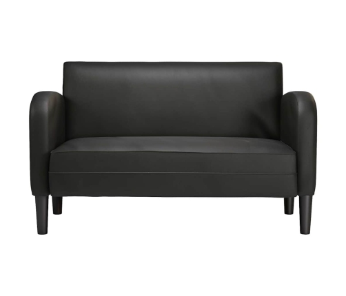 Sofá Loveseat de cuero sintética color negro de 110 cm