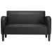 Sofá Loveseat de cuero sintética color negro de 110 cm