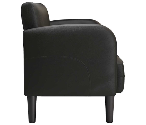 Sofá Loveseat de cuero sintética color negro de 110 cm