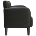 Sofá Loveseat de cuero sintética color negro de 110 cm