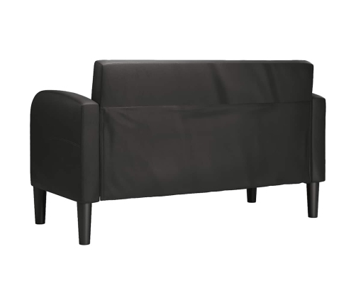 Sofá Loveseat de cuero sintética color negro de 110 cm