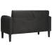 Sofá Loveseat de cuero sintética color negro de 110 cm