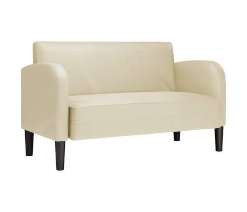 Sofá Loveseat color crema 110 cm cuero sintética