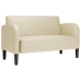 Sofá Loveseat color crema 110 cm cuero sintética