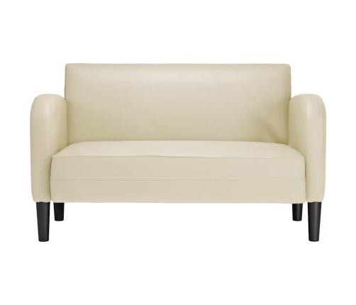 Sofá Loveseat color crema 110 cm cuero sintética