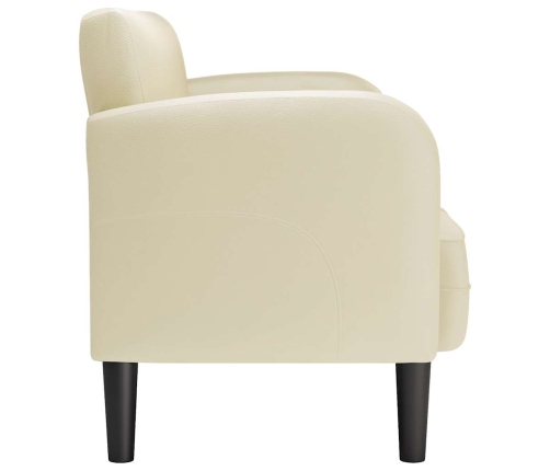 Sofá Loveseat color crema 110 cm cuero sintética