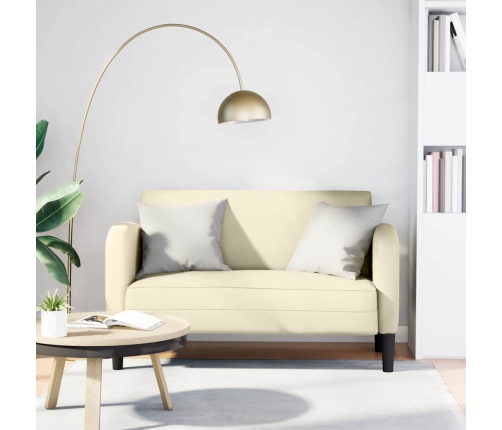 Sofá Loveseat color crema 110 cm cuero sintética