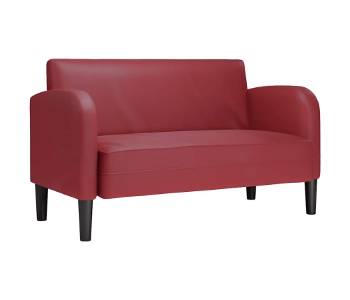 Sofá Loveseat rojo vino 110 cm cuero sintética