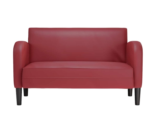 Sofá Loveseat rojo vino 110 cm cuero sintética