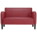 Sofá Loveseat rojo vino 110 cm cuero sintética