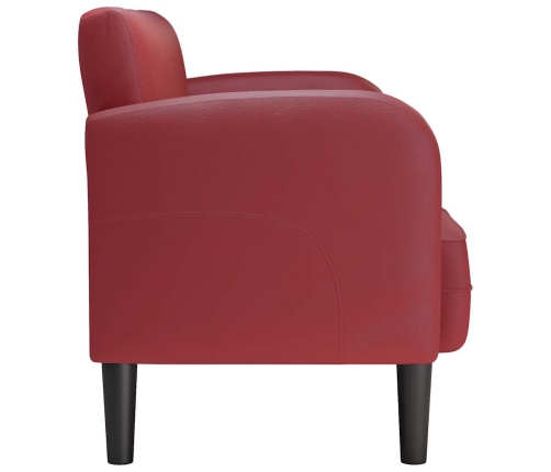 Sofá Loveseat rojo vino 110 cm cuero sintética