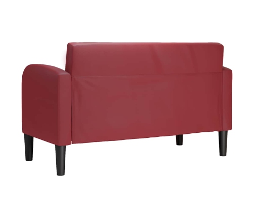 Sofá Loveseat rojo vino 110 cm cuero sintética