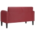 Sofá Loveseat rojo vino 110 cm cuero sintética