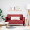 Sofá Loveseat rojo vino 110 cm cuero sintética