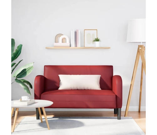 Sofá Loveseat rojo vino 110 cm cuero sintética