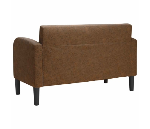 Sofá Loveseat Marrón 110 cm Cuero Sintético