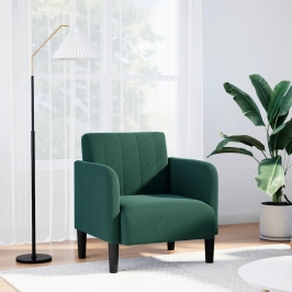 Sillón con reposabrazos Terciopelo Verde Oscuro 54 cm