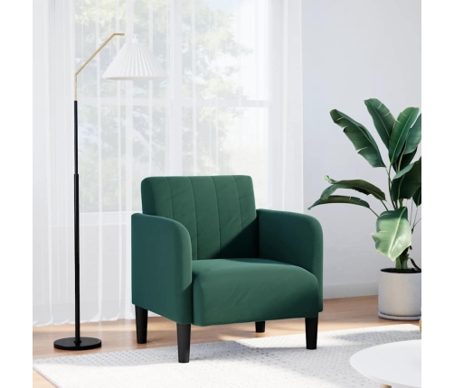 Sillón con reposabrazos Terciopelo Verde Oscuro 54 cm