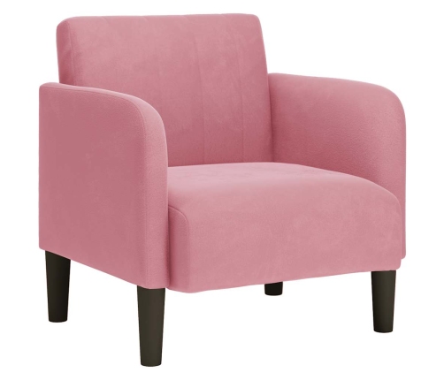 Sillón con reposabrazos terciopelo rosa 54 cm