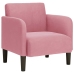 Sillón con reposabrazos terciopelo rosa 54 cm