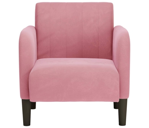 Sillón con reposabrazos terciopelo rosa 54 cm