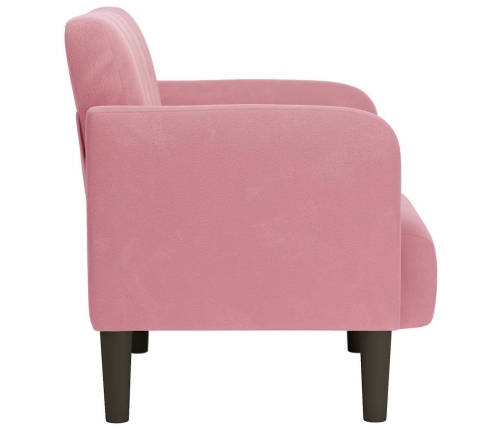 Sillón con reposabrazos terciopelo rosa 54 cm