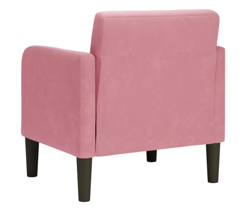 Sillón con reposabrazos terciopelo rosa 54 cm