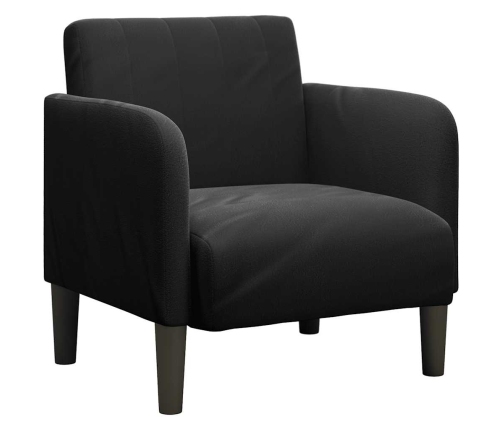 Sillón con reposabrazos Terciopelo negro 54 cm