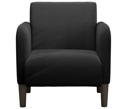 Sillón con reposabrazos Terciopelo negro 54 cm