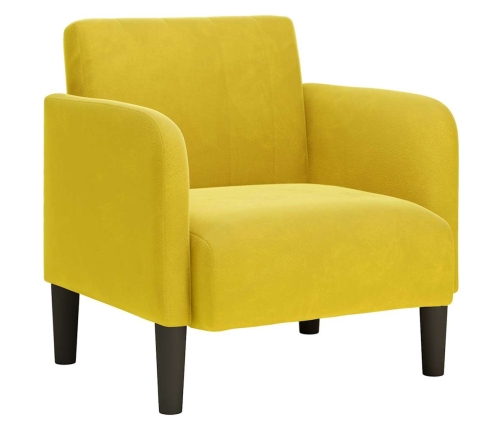 Sillón con reposabrazos terciopelo amarillo 54 cm