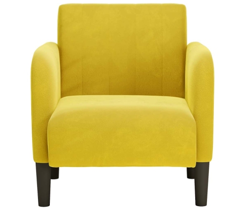 Sillón con reposabrazos terciopelo amarillo 54 cm