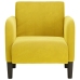 Sillón con reposabrazos terciopelo amarillo 54 cm