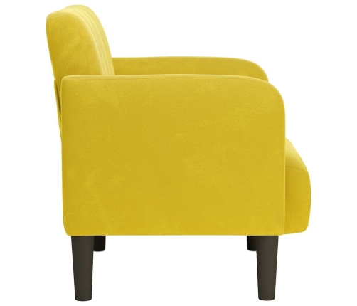 Sillón con reposabrazos terciopelo amarillo 54 cm